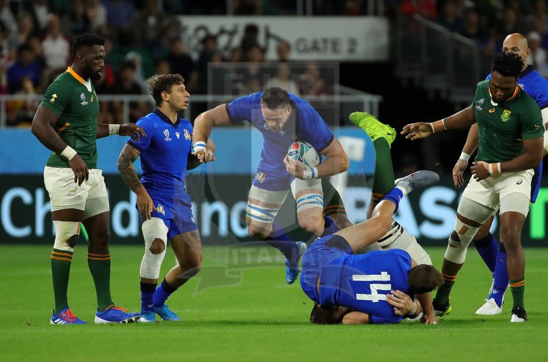 Rugby World Cup 2019 Giappone, Shizuoka, Shizuoka Stadium Ecopa 04/10/2019, Sudafrica v Italia, Bram Steyn forza un placcaggio. Foto Giuseppe “Pino” Fama