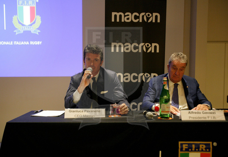 Milano, presentazione del nuovo sponsor tecnico Fir, Milano, NHOW Hotel 03/07/2017, Gianluca Pavanello, ad di Macron e il Presidente federale Alfredo Gavazzi. Foto Daniele Resini/Fotosportit