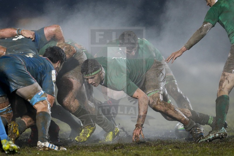 6 Feb 2015; Josh Murphy in scrum.e RBS 6 Nations U20 2015, Italy U20 v Ireland U20, Stadio Pozzo Lamarmora, Biella, Italy. Picture credit: Roberto Bregani / SPORTSFILE