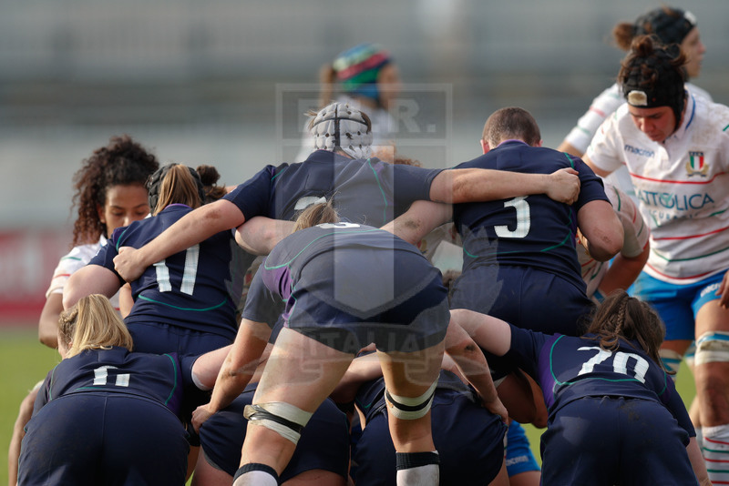 Test Match Donne Novembre 2018, Calvisano (BS), Pata Stadium, 4-11-2018, Italia Femminile v Scozia Femminile. I pacchetti di mischia si prparano all\