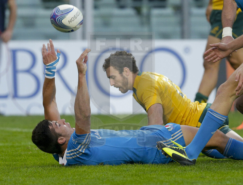 Cariparma Test Match 2013, Torino, Stadio Olimpico, 9-11-2013, Italia v Australia. Tommaso Allan esulta dopo aver marcato la sua meta Foto Roberto Bregani