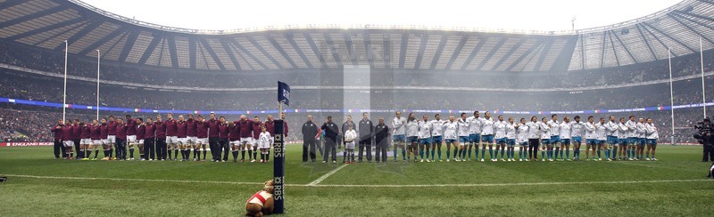 Sei Nazioni 2013, Twickenham 10/03/2013, Inghilterra v Italia, le squadre agli inni.