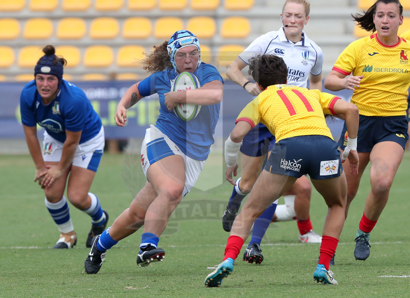 Rugby World Cup 2021 Women, Qualifier, Parma, stadio Lanfranchi 25/09/2021, Italia Donne v Spagna Donne, una carica di Gaia Maris. Foto Daniele Resini/Fotosportit