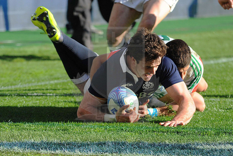 Sei Nazioni 2014, Roma Stadio Olimpico, 22-02-2014, Alex Dunbar va in meta, foto: Massimiliano Pratelli