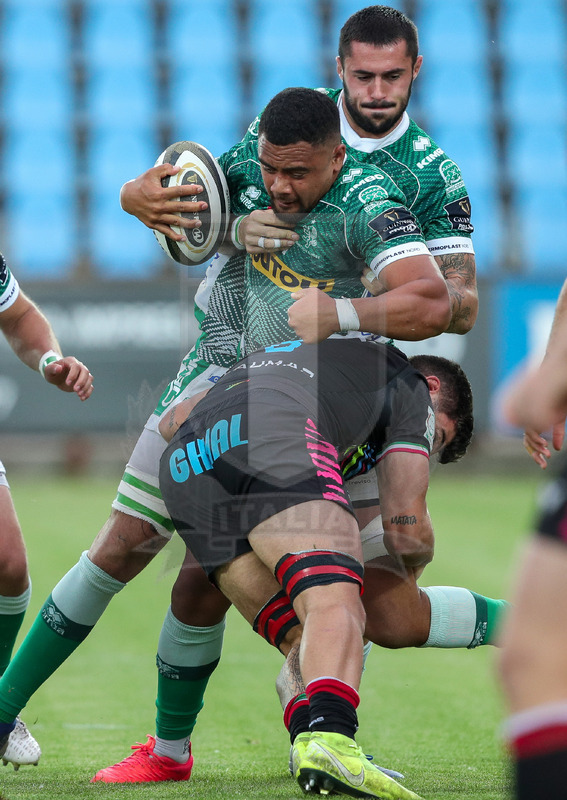 Guinness PRO14 Rainbow Cup 2020-2021, Parma, Stadio Lanfranchi, 7//05/2020, Zebre vs Benetton. Toa Halafihi placcato da Renato Giammarioli. Foto: Roberto Bregani/Fotosportit