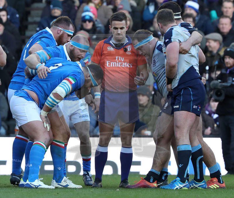 Guinness Sei Nazioni 2019, Round 1, Edimburgo, Murrayfield 02/02/2019, Scozia v Italia, prime linee all\