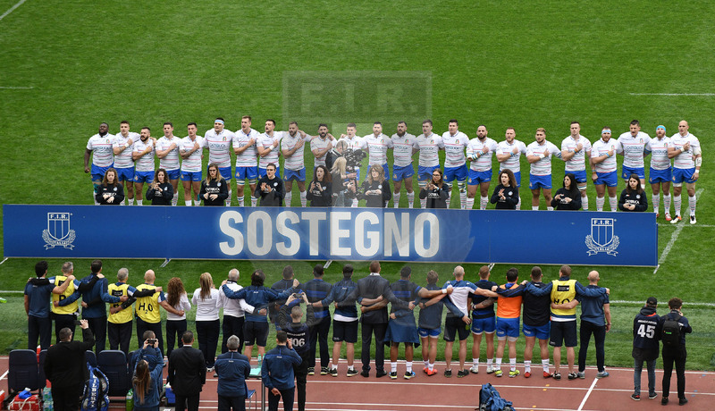 Guinness Sei Nazioni 2019, Round 5, Roma, stadio Olimpico 16/03/2019, Italia v Francia, la cerimonia degli Inni. Foto Andrea Staccioli / Insidefoto / Federugby