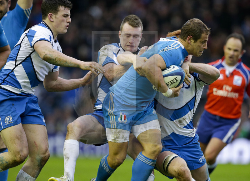 RBS 6 Nazioni 2013, Edimburgo, Murrayfield Stadium, 9-02-2013, Scozia v Italia. Botes deve difedersidall\