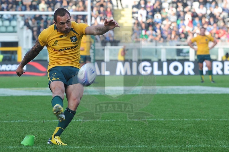 Cariparma Test Match 2013 - 09/11/2013 - Torino, Stadio Olimpico - Italia v Australia - Foto Elena Barbini-Un calcio piazzato di Quade Cooper