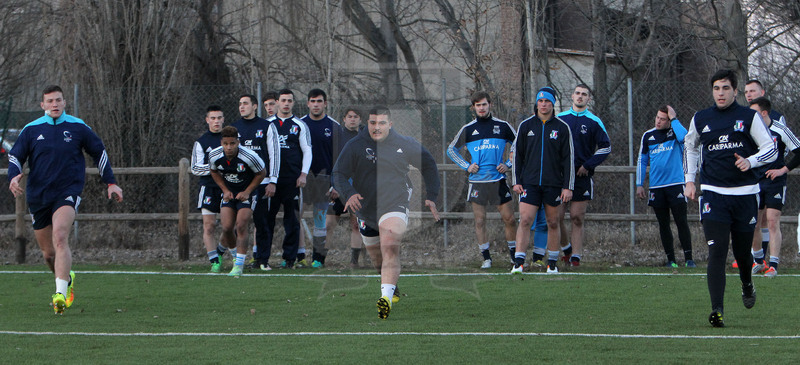 Rbs Sei Nazioni, raduno della Nazionale U20, Parma 24/01/2017, allenamento.