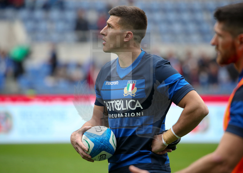 Guinness Sei Nazioni 2019, Round 5, Roma, Stadio Olimpico, 16/03/2019, Italia v Francia. Tommaso Allan durante il warm-up. Foto Roberto Bregani/Fotosportit