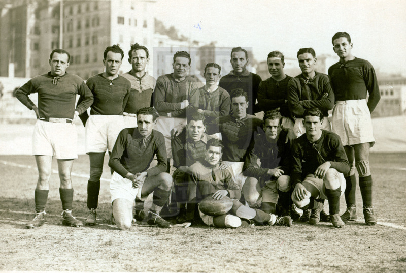 Divisione Nazionale, 1934, Rugby Palla Ovale, Guf Genova v Guf Torino, il guf di Genova. Fondo Raviele, per gentile concessione del Museo delle Civiltà, Roma