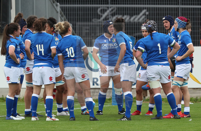 Sei Nazioni Donne 2021, Parma, stadio Lanfranchi 10/04/2021, Italia v Inghilterra, Azzurre a consulto dopo una meta subita. foto Daniele Resini/Fotosportit