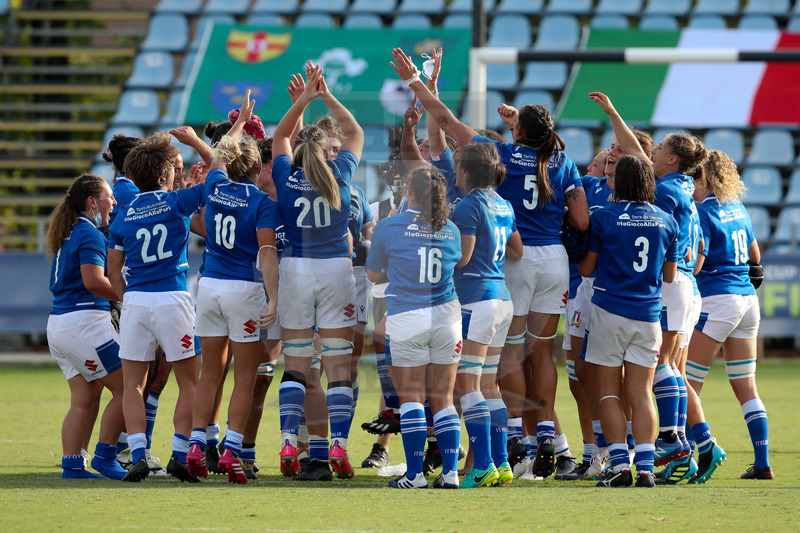 Rugby World Cup 2021 Women, Qualifier, Parma, stadio Lanfranchi 25/09/2021, Italia Donne v Spagna. Festa azzurra a fine match. Foto Roberto Bregani/Fotosportit