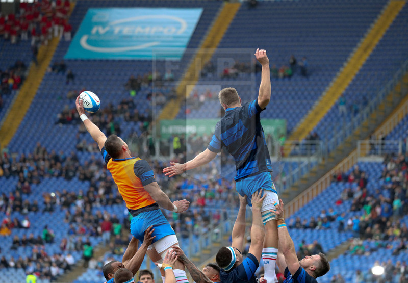 Guinness Sei Nazioni 2019, Round 5, Roma, Stadio Olimpico, 16/03/2019, Italia v Francia. Alessandro Zanni e Federico Ruzza durante il warm-up. Foto Roberto Bregani/Fotosportit
