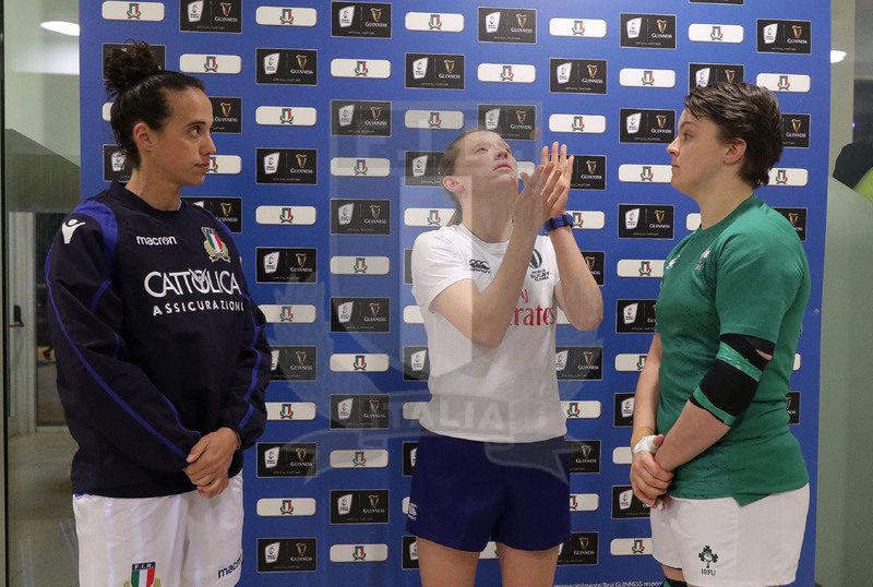 Guinness Sei Nazioni 2019 Donne, Round 3, Parma, Stadio Lanfranchi, 23/02/2019, Italia Donne v Irlanda Donne. Le fasi del sorteggio. A sinistra dell\
