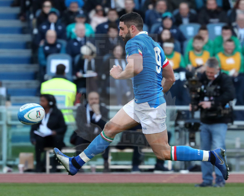Guinness Sei Nazioni 2019, Round 3, Roma, stadio Olimpico 24/02/2019, Italia v Irlanda, calcetto “a seguire” di Tito Tebaldi.Foto Daniele Resini/Fotosportit