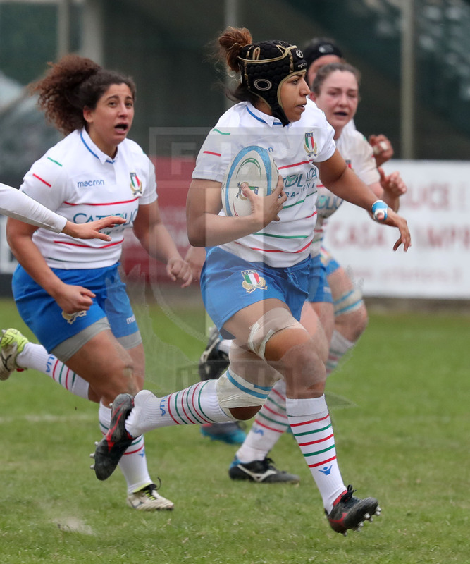Guinness Sei Nazioni 2019 Donne, Padova, stadio Plebiscito 17/03/2017, Italia Donne v Francia Donne, un break di Sara Tounesi. Foto Daniele Resini/Fotosportit