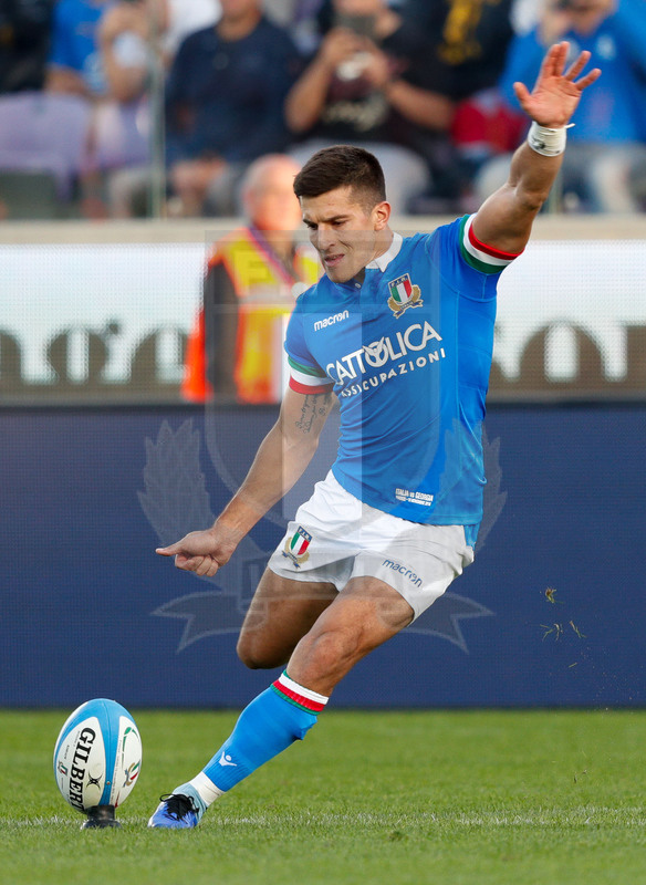 Cattolica Test Match 2018, Firenze, stadio Artemio Franchi 10/11/2018, Italia v Gorgia, Tommaso Allan alla trasformazione. Foto: Roberto Bregani/Fotosportit