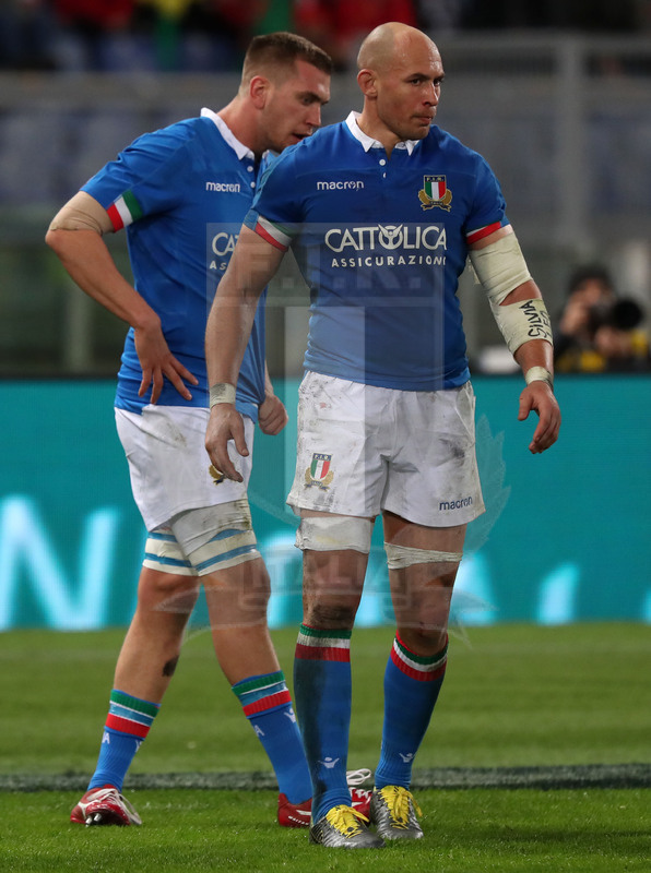 Guinness Sei Nazioni 2019, Round 2, Roma, Stadio Olimpico 09/02/2019, Italia v Galles, Sergio Parisse e Federico Ruzza. Foto Daniele Resini/Fotosportit