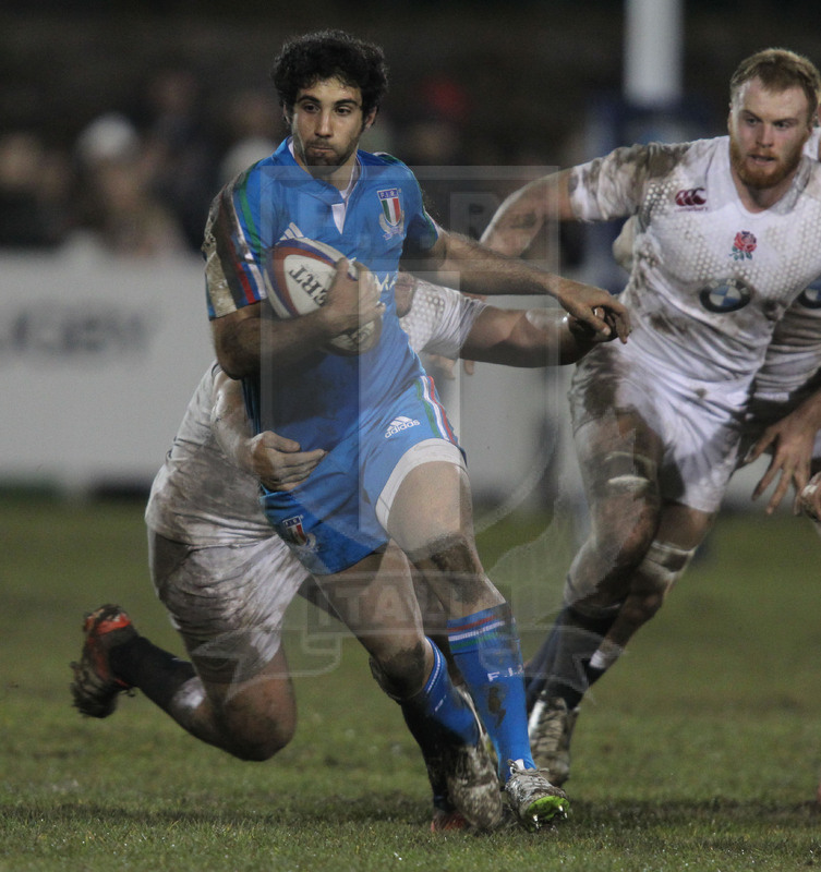 RBS Sei Nazioni 2015, Devonport 13/02/2015, Inghilterra U20 v Italia U20, Giacomo de Santis. Foto Daniele Resini/Fotosportit