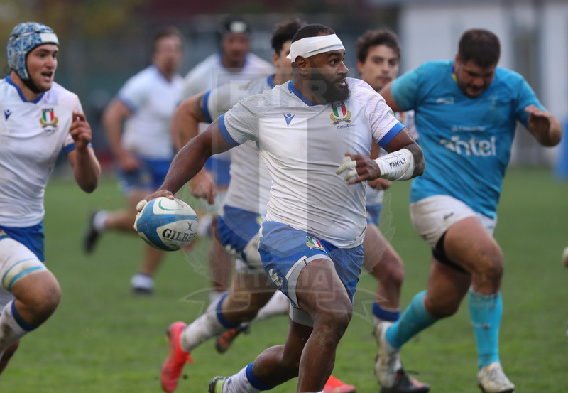 Nazionale A, Test Match 2021, Padova, stadio Plebiscito 14/11/2021, Italia A v Uruguay, break di Ratuva Tavuyara. Foto Daniele Resini/Fotosportit