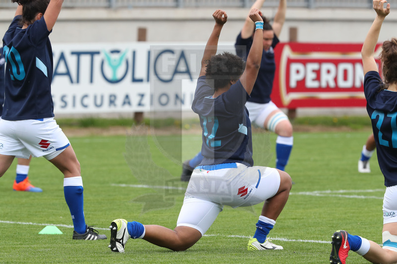 Sei Nazioni Donne 2021, Parma, stadio Lanfranchi 10/04/2021, Italia v Inghilterra, warm - up, esercizi di riscaldamento. foto Daniele Resini/Fotosportit