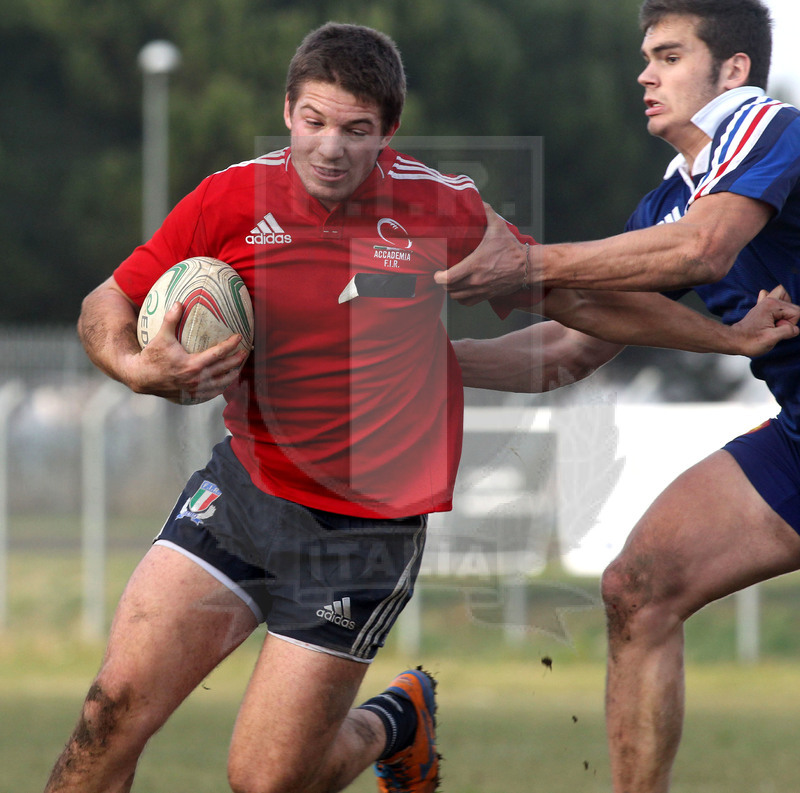 Benevento, 10 gennaio 2014, Nazionale italiana Under 20 v Accademia di Marcoussis, Maicol Azzolini.