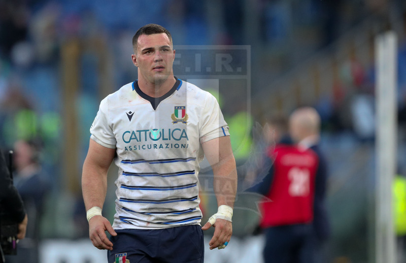 Guinness Sei Nazioni 2020, Round 3, Roma, Stadio Olimpico, 22/02/2020, Italia v Scozia. Giosuè Zilocchi a fine partita. Foto Roberto Bregani/Fotosportit