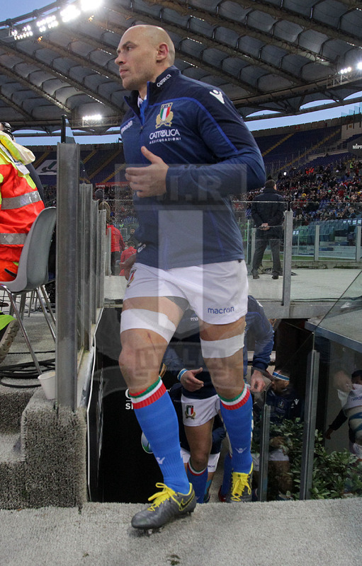 Guinness Sei Nazioni 2019, Round 2, Roma, Stadio Olimpico 09/02/2019, Italia v Galles, Sergio Parisse entra in campo. Foto Daniele Resini/Fotosportit