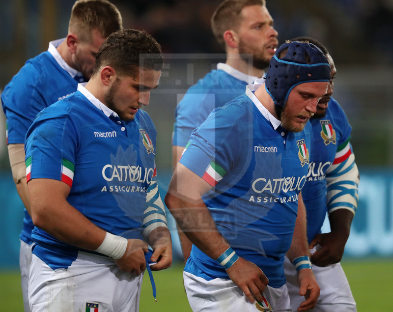 Guinness Sei Nazioni 2019, Round 2, Roma, Stadio Olimpico 09/02/2019, Italia v Galles, Tiziano Pasquali e Luca Bigi n prima linea. Foto Daniele Resini/Fotosportit