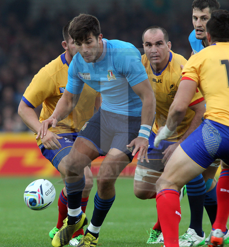 Rugby World Cup 2015, Pool D, Exeter 11/10/2015, Italia v Romania, calcio a seguire di Tommaso Allan. Foto Daniele Resini/Fotosportit