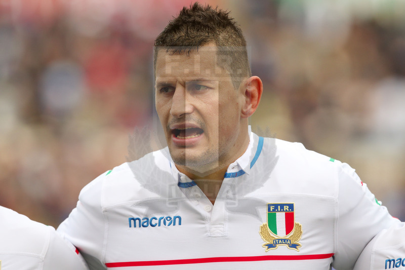 Guinness Sei Nazioni 2019, Round 5, Roma, Stadio Olimpico, 16/03/2019, Italia v Francia. Alessandro Zanni durante la cerimonia degli inni. Foto Roberto Bregani/Fotosportit