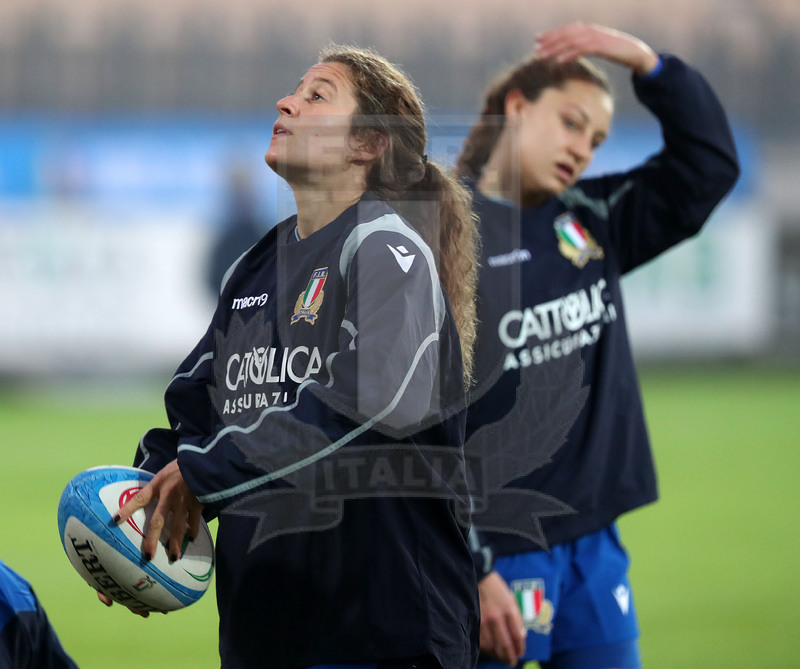 Guinness Sei Nazioni Donne 2020, Round 5, Parma, Cittadella del Rugby 01/11/2020, Italia Donne v Inghilterra Donne, warm up, Sberna e Mancini. Foto Daniele Resini/Fotosportit