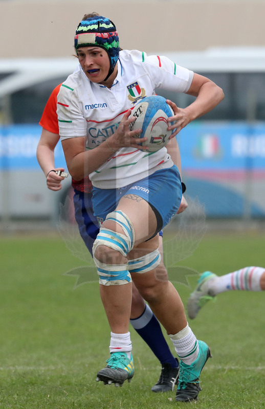 Guinness Sei Nazioni 2019 Donne, Padova, stadio Plebiscito 17/03/2017, Italia Donne v Francia Donne, una carica di Giordana Duca. Foto Daniele Resini/Fotosportit