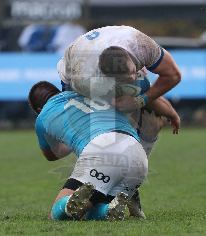 Nazionale A, Test Match 2021, Padova, stadio Plebiscito 14/11/2021, Italia A v Uruguay, Bram Steyn impatta. Foto Daniele Resini/Fotosportit