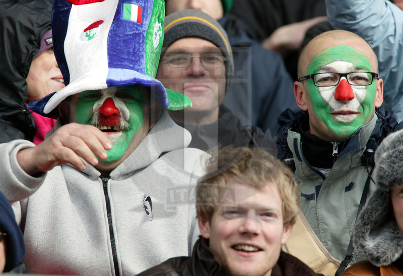 Rbs Sei Nazioni 2004, Dublino, Lansdowne Road 20/03/2004, Irlanda v Italia, supporter azzurri. Foto Daniele Resini/Fotosportit