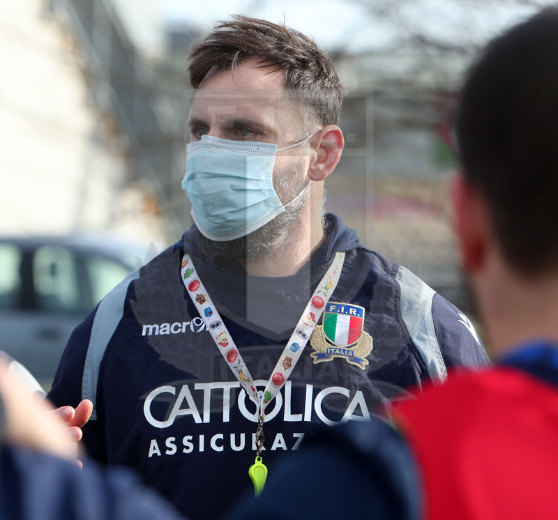 Sei Nazioni 2021, Parma, Cittadella del Rugby 12/01/2021, raduno della Nazionale U20, sessione di allenamento, Agustin "Cuca" Cavalieri, allenatore degli avanti.