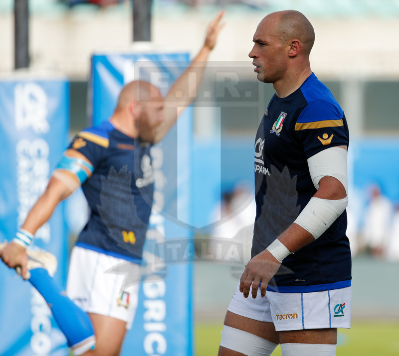 Credit Agricole Cariparma Test Match 2017, Catania, Stadio Massimino, 11-11-2017, Italia v Fiji. Sergio Parisse durante il warm-up. Foto: Roberto Bregani / Fotosportit