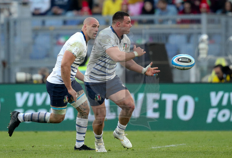 Guinness Sei Nazioni 2020, Round 3, Roma, Stadio Olimpico, 22/02/2020, Italia v Scozia. Giosuè Zilocchi apre palla. Foto Roberto Bregani/Fotosportit