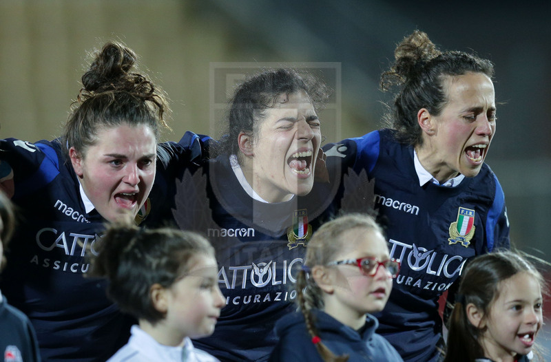 Guinness Sei Nazioni 2019 Donne, Round 3, Parma, Stadio Lanfranchi, 23/02/2019, Italia Donne v Irlanda Donne. durante la cerimonia degli inni. Foto Roberto Bregani/Fotosportit