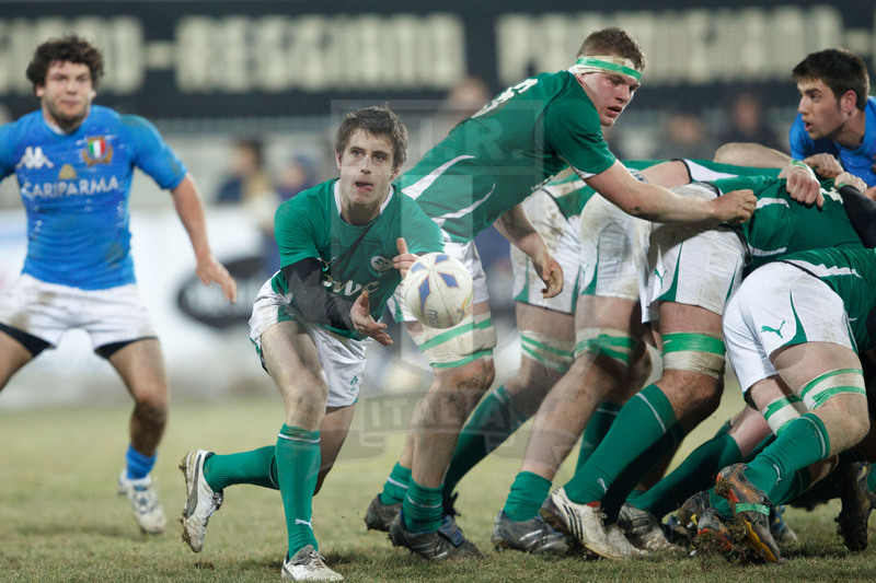 RBS 6 Nazioni Under 20 2011, Parma, Stadio XXV Aprile, 4/02/2011, Italia U20 v Irlanda U20. Blane Mcilroy apre l\