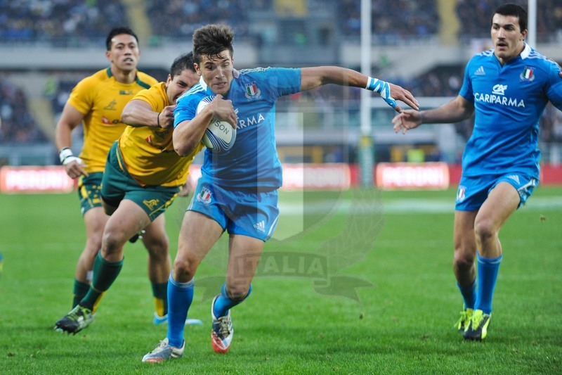 Cariparma Test Match 2013 - 09/11/2013 - Torino, Stadio Olimpico - Italia v Australia - Foto Elena Barbini-Tommaso Allan vola in meta