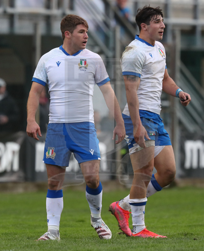 Nazionale A, Test Match 2021, Padova, stadio Plebiscito 14/11/2021, Italia A v Uruguay, Antonio Rizzi e Tommaso Menoncello. Foto Daniele Resini/Fotosportit