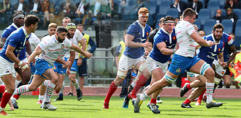 Guinness Sei Nazioni 2019, Round 5, Roma, stadio Olimpico 16/03/2019, Italia v Francia, un break di Jake Polledri. Foto Daniele Resini/Fotosportit