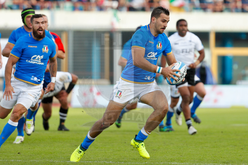 Credit Agricole Cariparma Test Match 2017, Catania, Stadio Massimino, 11-11-2017, Italia v Fiji. Mattia Bellini in fuga. Foto: Roberto Bregani / Fotosportit