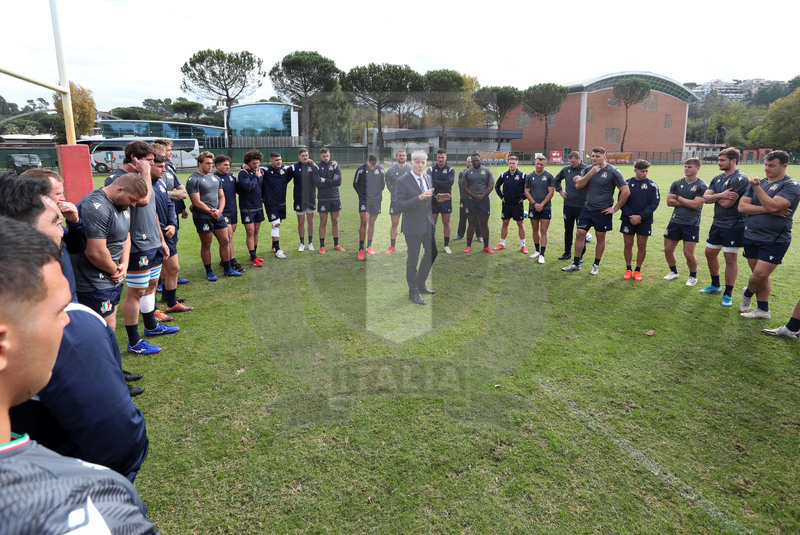 Autumn Nations Cup, Italia v Nuova Zelanda, Roma, Centro Coni Giulio Onesti 05/11/2021, team run della Nazionale Maggiore,