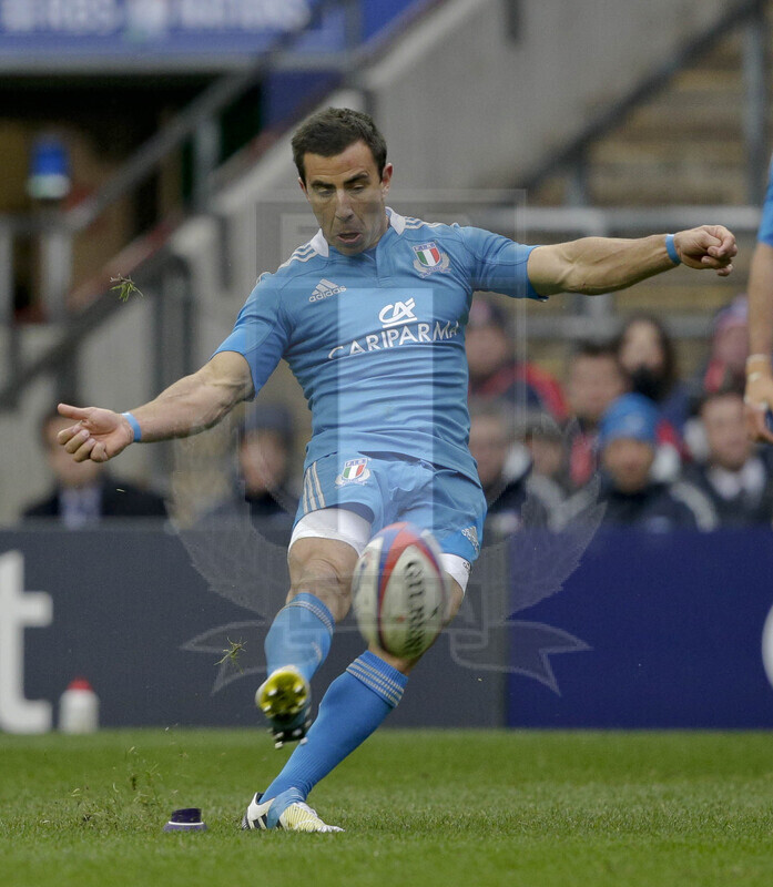 RBS 6 Nazioni 2013, Londra, Twickenham Stadium, 10-03-2013, Inghilterra v Italia. Luciano Orquera alla trasformazione