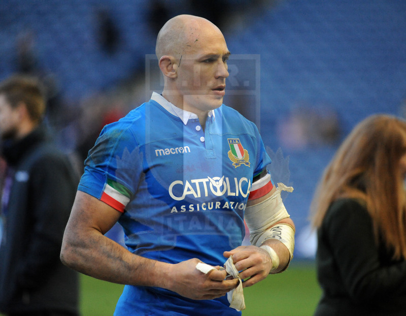 Guinness Sei Nazioni 2018, Round 1, Edimburgo, Murrayfield 02/02/2019, Scozia v Italia, Sergio Parisse a fine match. Foto Daniele Resini/Fotosportit