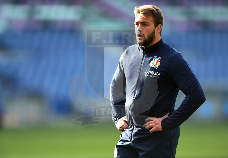 Guinness Sei Nazioni 2021, Round 5, Edimburgo, Murrayfield 19/03/2021, Team run e foto ufficiale della Nazionale italiana, Gianmarco Lucchesi.